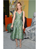 Jacquard Green Dress