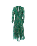 Printed Long-Sleeve Silk Dress