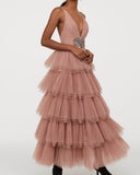 Tiered Tulle Gown