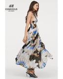 Silk-blend Maxi Floral Dress
