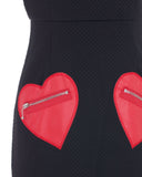 Honeycomb Black Love Pocket Dress