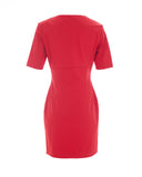 Embroidered Motif Red Dress