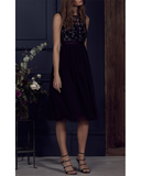 Tulle Floral Midi Dress