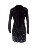 Embellished Tulle Paneled Chiffon Dress
