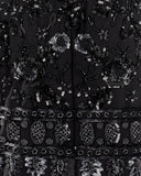 Embellished Tulle Paneled Chiffon Dress