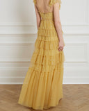 Sunburst Yellow Embellished Tulle Gown