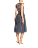 Embroidered Tulle Midi Dress