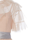Scallop Tiered Tulle Gown