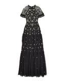 Black Floral Embellished Gown