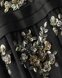 Black Floral Embellished Gown