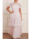 Valentine Ruffle Powder Pink Gown