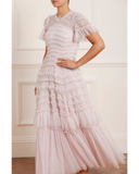 Valentine Ruffle Powder Pink Gown