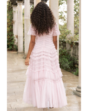 Valentine Ruffle Powder Pink Gown
