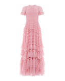 Valentine Ruffle Rose Pink Gown