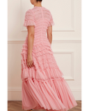 Valentine Ruffle Rose Pink Gown