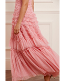 Valentine Ruffle Rose Pink Gown