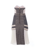 Paneled Cutout Brocade Dress