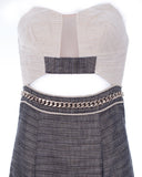 Paneled Cutout Brocade Dress
