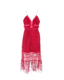 Ruffled Guipure Lace Dress