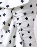 Star Satin Asymmetrical Mini Dress