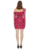 Long-sleeved Floral Printed Mini Dress