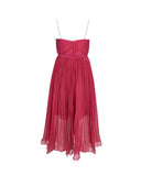 Fuschia Pleated Midi Dress