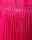 Fuschia Pleated Midi Dress