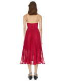 Fuschia Pleated Midi Dress