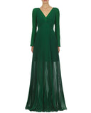 Pleated Maxi Chiffon Gown