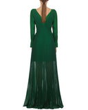 Pleated Maxi Chiffon Gown
