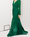 Pleated Maxi Chiffon Gown