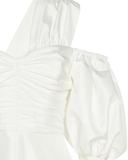 White Taffeta One-Shoulder Dress (UK 10)