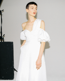 White Taffeta One-Shoulder Dress (UK 10)