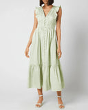 Tie-Back Cotton-Poplin Maxi Dress