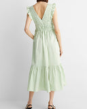 Tie-Back Cotton-Poplin Maxi Dress