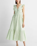 Tie-Back Cotton-Poplin Maxi Dress