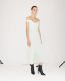 Mint Off-shoulder Lace Midi Dress