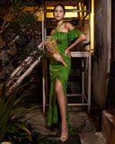 Emerald Green Off-Shoulder Gown