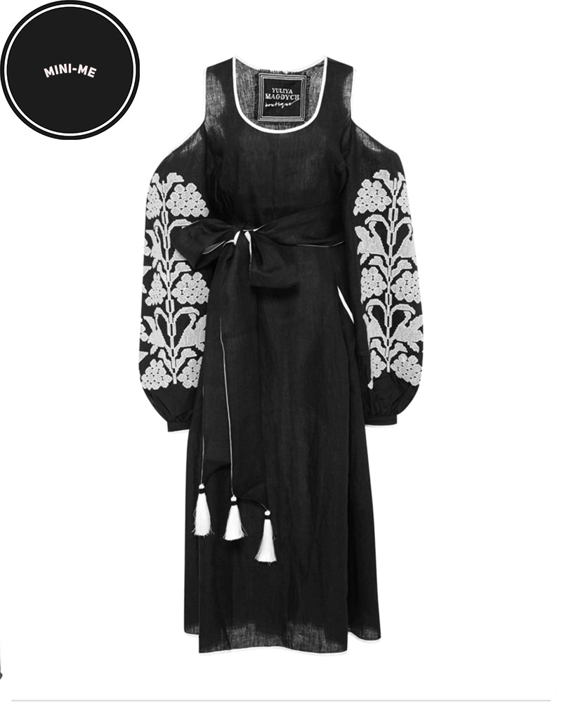 Embroidered Linen Caftan Dress