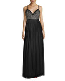 Open-back Embellished Tulle Gown