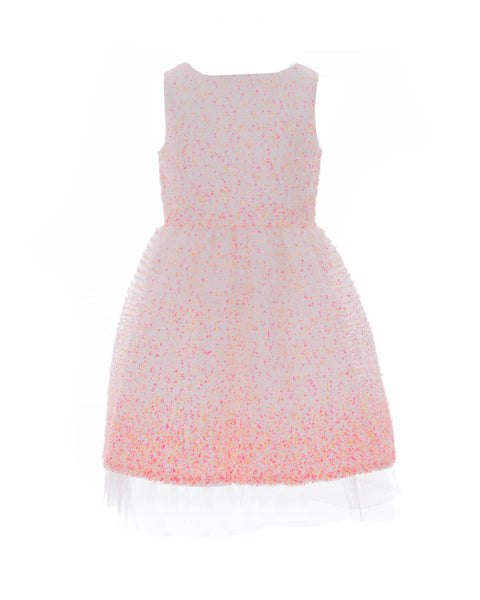 Pink-Orange Speckled Tulle Party Dress