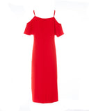 Chain Detail Cold-shoulder Dress