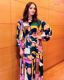 Nihau Geometric Print Gown