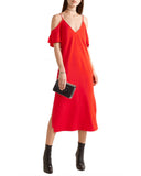 Chain Detail Cold-shoulder Dress