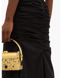 Black Ruched Silk-blend Midi Dress