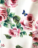Rose-print Stretch-Cady Dress