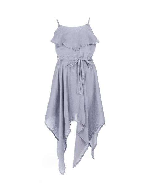 Silver Satin Hanky Dress