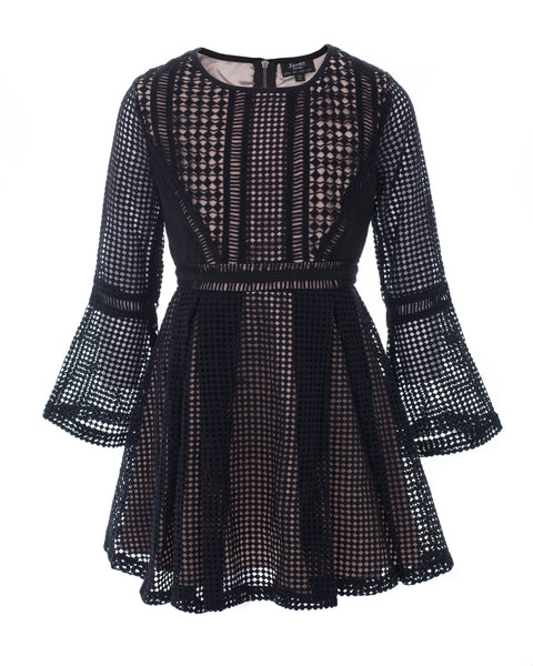 Panelled Grid Dress