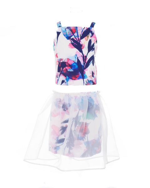 Arabella 2-Piece Floral Top And Overlay Skirt
