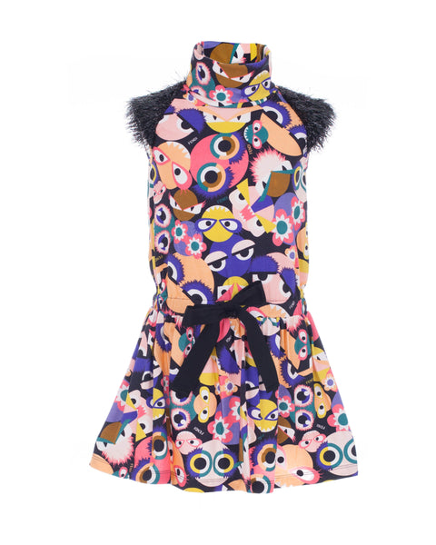 Monster Jersey Dress With Confetti Sleeves